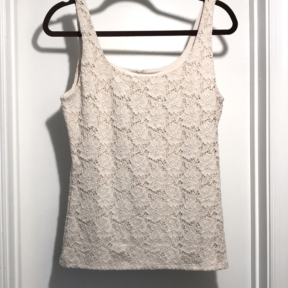WHITE HOUSE BLACK MARKET All Over Lace Shell Top